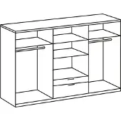 Wimex Kleiderschrank New York A ca. 270x208 cm Alpinweiß Eiche sägerau
