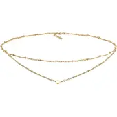 Elli Halskette Choker Layer Look Kugelkette Herz Trend 925 Silber Elli Gold