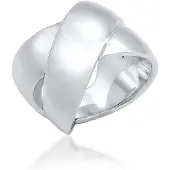Elli Ring Bandring Modern Statement Blogger Kreuz 925 Silber Elli Premium Silber
