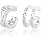 Elli Ohrringe Basic Set Earcuff Klemme Minimal Geo 925 Silber Elli Silber