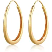 Elli Ohrringe Basic Creolen Hänger Oval Geo Trend 925 Silber Elli Gold