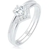Elli Ring Set Solitär Dreieck Zirkonia 925 Sterling Silber Elli Silber