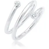 Elli Ring Wickelring Geo Kristalle 925Er Silber Elli Silber