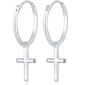 Elli Ohrringe Creolen Hänger Kreuz Glaube Religion 925 Silber Elli Silber
