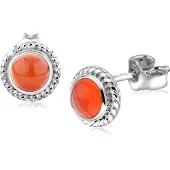 Nenalina Ohrringe Stecker Kameol Geburtsstein September 925 Silber Nenalina Orange