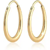 Elli Paar Creolen Creole Hänger Geo Basic Trend Oval Cool 925 Silber
