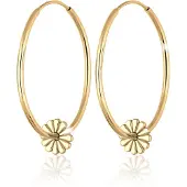 Elli Ohrringe Creolen Hänger Blume Daisy 925 Sterling Silber Elli Gold