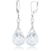 Elli Ohrringe Tropfen Bergkristall Elegant Festlich 925 Silber Elli Weiß