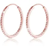 Elli Ohrringe Basic Creolen Creole Kristalle 925 Silber Elli Rosa
