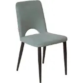 SIT Möbel Stuhl mit Cut-Out | 2er-Set | Samtbezug graugrün | Metallbeine schwarz | B 56 x T 48 x H 86 cm | 02440-05 | Serie SIT&CHAIRS