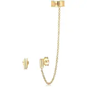Elli Ohrringe Earcuff Klemme Asymmetrisch Minimal Geo 925 Silber Elli Gold