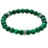 KUZZOI Armband Herren Oxidiert Achat Matt Grün Look 925Er Silber Kuzzoi Grün