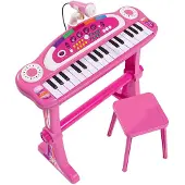 Simba Spielzeug-Musikinstrument "Keyboard mit Stuhl pink"