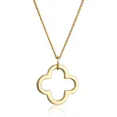 Elli Halskette - Halskette Kleeblatt Glücksbringer 585 Gelbgold Gri - Gr. unisize - in Gold - für Damen