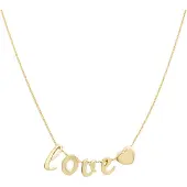 Amor Kette mit Anhänger für Damen, Gold 375, "Love" Gold