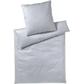 Elegante Mako-Satin Bettwäsche Solid 135x200 cm + 80x80 cm silber