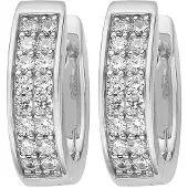 Jette Damen-Creolen 925er Silber rhodiniert 32 Zirkonia Jette Silber