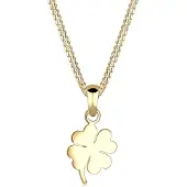 Elli Halsketten - Halskette Kleeblatt Glücksbringer Talisman 585 Gel - Gr. unisize - in Gold - für Damen