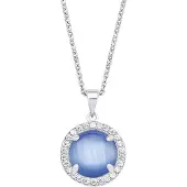 Amor Kette mit Anhänger für Damen, Sterling Silber 925, Glas amor Silber