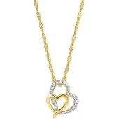 Amor Kette mit Anhänger für Damen, Sterling Silber 925, Zirkonia (synth.) Herz amor Gold
