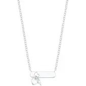 Amor Kette mit Anhänger für Damen, Sterling Silber 925, Herz amor Silber