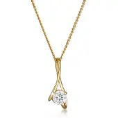 Elli Halsketten - Halskette Zirkonia 585 Gelbgold - Gr. unisize - in Gold - für Damen