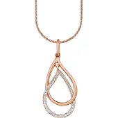 Amor Kette mit Anhänger für Damen, Sterling Silber 925, Zirkonia (synth.) Tropfen amor Roségold
