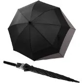 Doppler Stockregenschirm "Fiber Long AC Move schwarz/grau"