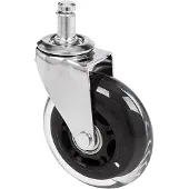Hjh OFFICE 5x ROLO SKATE 11mm/75mm Hartböden - Stuhlrollen Silber / transparent