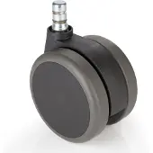 Hjh OFFICE 5x ROLO No-Noise 11mm/75mm Hartböden - Stuhlrollen Schwarz