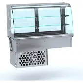 CombiSteel Einbau-Kühlvitrine mit rundem Glasaufbau und Umluft GN4/1