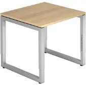 Hjh OFFICE PRO REGO 8 S - 80 x 80 Eiche/Silber höhenverstellbar