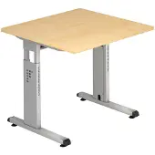Hjh OFFICE PRO MEGA 8 S - 80 x 80 Ahorn/Silber höhenverstellbar