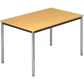Hjh OFFICE PRO DORAN DR12 C - Buche 120 x 80 mit Rund-Rohr/Chrom