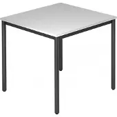 Hjh OFFICE PRO DORAN DR08 D - Grau 80 x 80 mit Rund-Rohr/Schwarz