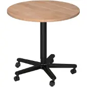 Hjh OFFICE PRO BISTRO 80R D - System Konferenztisch Nussbaum Schwarz Ø 80