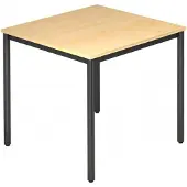 Hjh OFFICE PRO DORAN DR08 D - Ahorn 80 x 80 mit Rund-Rohr/Schwarz
