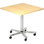 Hjh OFFICE PRO BISTRO 88Q C - System Konferenztisch Ahorn 80 x 80 Chrom