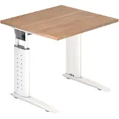Hjh OFFICE PRO UNDA 8 W - 80 x 80 höhenverstellbar Nussbaum/Weiß