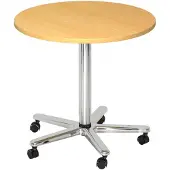 Hjh OFFICE PRO BISTRO 80R C - System Konferenztisch Buche Chrom Ø 80