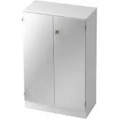 Hjh OFFICE PRO SIGNA K 6550 SG - 3 OH mit Knauf (abschließbar) Schrank Weiß/Silber