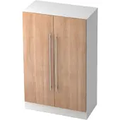 Hjh OFFICE PRO SIGNA G 7550 RE - 3 OH Weiß/Nussbaum Schrank Relinggriff Kunststoff