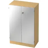 Hjh OFFICE PRO SIGNA K 6550 SG - Ahorn/Silber 3 OH mit Knauf (abschließbar) Schrank