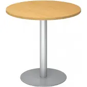 Hjh OFFICE PRO BISTRO F80R S - System Konferenztisch Buche Silber Ø 80