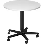 Hjh OFFICE PRO BISTRO 80R D - System Konferenztisch Weiß Schwarz Ø 80