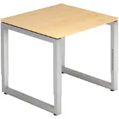 Hjh OFFICE PRO REGO 8 S - 80 x 80 Ahorn/Silber höhenverstellbar