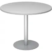 Hjh OFFICE PRO BISTRO F100R S - System Konferenztisch Grau Silber Ø 100