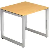 Hjh OFFICE PRO REGO 8 S - 80 x 80 Buche/Silber höhenverstellbar