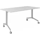 Hjh OFFICE PRO KALA 16 | Klapptisch fahrbar | 160 cm | Silber - Konferenztisch Grau