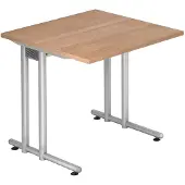 Hjh OFFICE PRO NANO 8 S - 80 x 80 Nussbaum/Silber